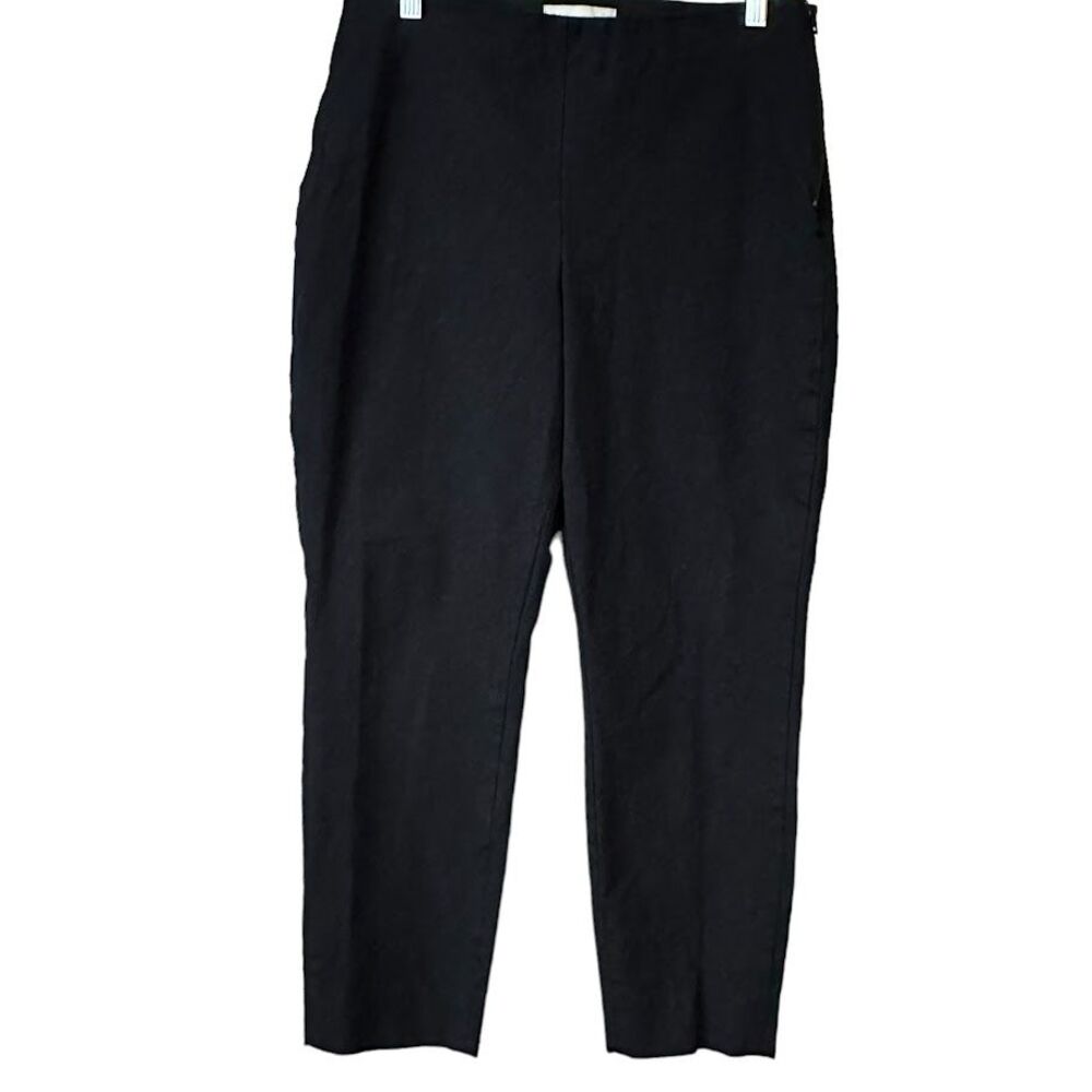 Everlane Black Stretch Slim Straight Leg Pull On Cropped‎ Dress Pants Womens 12